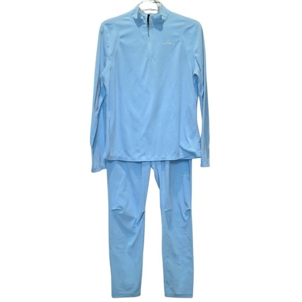 Paradox Baselayer Thermal Set Skiing Micro Fleece Womens‎ Sz Large Light Blue